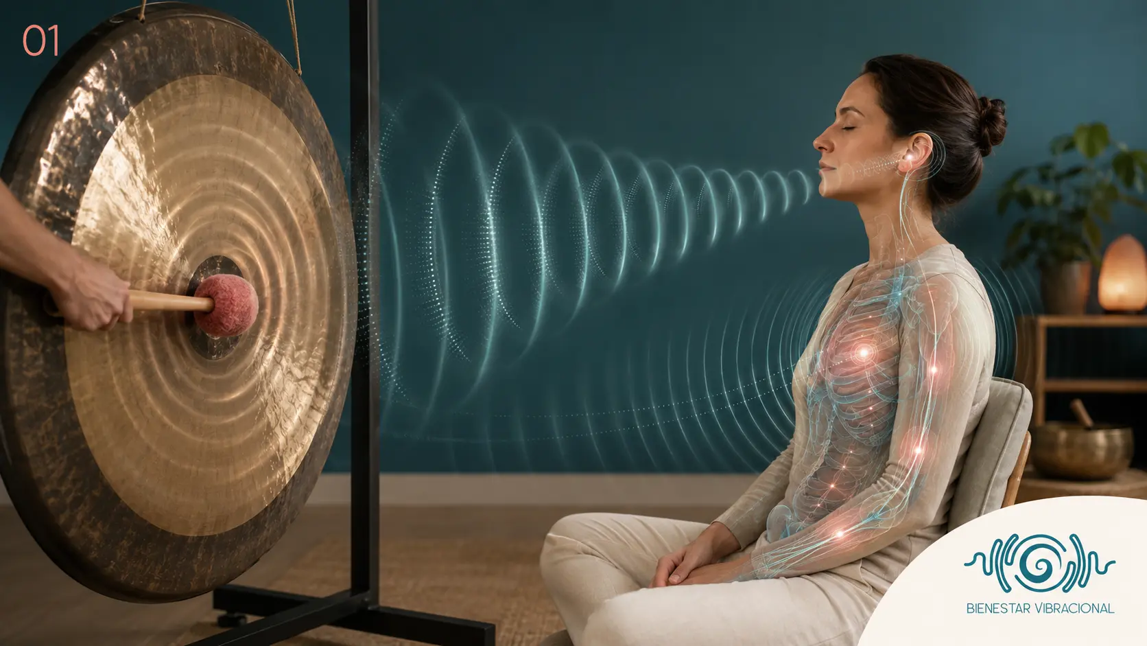 El Gong produce ondas que se escuchan y se sienten en el cuerpo